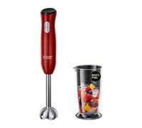 Russell Hobbs Batidora de Mano Desire - Cuchillas Acero Inoxidable, Vaso de 0,5L, 2 Velocidades, Función Pulse, Piezas Lavables en Lavavajillas, Rojo - 24690-56