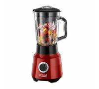 Russell Hobbs Batidora de Vaso Desire - Jarra de Cristal 1,5L, Cuchilla Acero Inoxidable 4 Puntas, 2 Velocidades, Función Pulse, Tapón de Relleno Extraíble, Bloqueo de Seguridad, Rojo - 24720-56