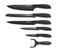 Russell Hobbs Black Marble set de cuchillos y pelador, 6 piezas