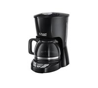 Russell Hobbs Cafetera de Goteo [1,25l, 12 tazas pequeñas / 10 tazas grandes, digital, programable] Textures Plus (tecnología de rociado avanzada, filtro extraíble, cuchara medidora, negro) 22620-56
