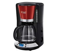 Russell Hobbs Colours Plus+ Independiente Negro, Rojo 1,25 L 10 tazas Totalmente automática