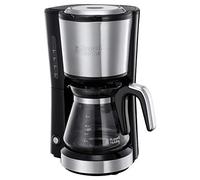 Russell Hobbs Cafetera de Goteo Compact Home - Diseño Compacto, 5 Tazas, Capacidad 740 ml, Soporte de Filtro Extraíble, Interruptor Luminoso, Acero Inoxidable, Plata y Negro - 24210-56