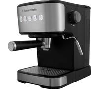 Russell Hobbs Cafetera Espresso [Compatible con cápsulas o café molido] Heaton (vaporizador, presión de 15 y 20 bares, depósito de 1,5 L, calienta tazas, doble o simple, acero inoxidable) 28700-56