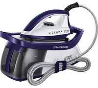 Russell Hobbs Centro de Planchado Steam Power - 2600W, Suela Cerámica, Presión 4,5 Bares, Depósito 1,3L, Antical, Golpe Vapor 130 g, Recogecable, Indicador Luminoso, Blanco y Morado - 24440-56