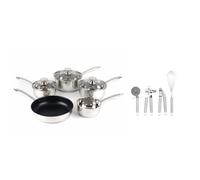 Russell Hobbs COMBO-7550A Classic Collection - Juego de utensilios de cocina de acero inoxidable (5 piezas, 14/16/18/20/24 cm)