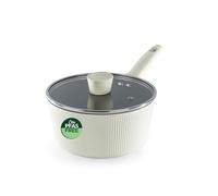 Russell Hobbs Cote Cazo 20 cm, antiadherente cerámico, crema | Aluminio forjado, tapa vidrio con salida de vapor, asa soft touch, apto inducción y todo tipo de cocinas