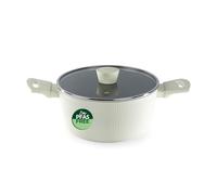 Russell Hobbs Cote Cazo 24 cm, antiadherente cerámico, sin PFAS | Cuerpo de aluminio forjado, lados rectos, tapa de vidrio templado con válvula de vapor, asas soft touch, apto para inducción