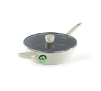 Russell Hobbs Côte Ceramic Sartén para Saltear de 28 cm - Antiadherente sin PFAS, Cuerpo de Aluminio Forjado, Mangos de Tacto Suave, Tapa de Vidrio con Válvula de Vapor, Compatible con Inducción