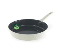 Russell Hobbs Cote Sartén de 28 cm - Revestimiento cerámico antiadherente, revestimiento libre de PFOA/PFAS, aluminio forjado, lados rectos, compatible con inducción, color crema