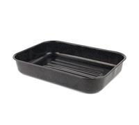 Russell Hobbs CW11431 42cm bandeja para asados de esmalte profundo, fácil de limpiar y apta para lavavajillas, placa de carne y rejilla, apta para horno hasta 230 grados, Negros