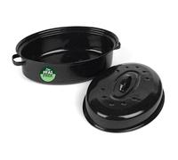 Russell Hobbs CW11491 Fuente Oval Para Horno De 36 cm, Con Tapa, Molde Con Revestimiento De Esmalte Vítreo, Ideal Para Asar Y Sartén Alimentos, Apto Para Lavavajillas, Negro
