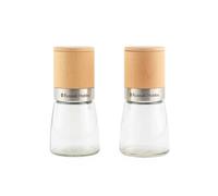Russell Hobbs Elements juego de molinillos manuales de sal y pimienta | FSC®-Certified, madera de haya, cuerpos de vidrio, mecanismo cerámico, molienda ajustable, diseño antigoteo, juego de 2