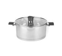 Russell Hobbs RH01168EU7 Excellence 24 cm Olla - Olla de acero inoxidable, tapa de vidrio, apta para inducción, labio de vertido, pulido espejo, sin PFOA, capacidad de 4,8 l, ideal para sopas y guisos