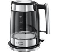 Russell Hobbs Hervidor de Agua Eléctrico Elegance - 1,7 litros, 2200W, Diseño de Cristal, Iluminación Azul, Filtro Extraíble, Base de 360°, Detalles en Acero Inoxidable, Plata - 23830-70