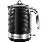 Russell Hobbs Hervidor de Agua Eléctrico Inspire, 1,7 litros, 2400 W, Filtro Extraíble, Zona de Ebullición Rápida, Base de 360°, Indicador Nivel de Agua, Plástico Texturizado, Negro, 24361-70