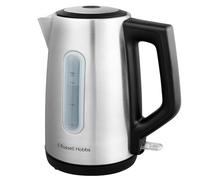 Russell Hobbs Hervidor de Agua Eléctrico, para agua caliente, té o café, 1,7 l de capacidad, acero inoxidable, tapa de apertura por presión, filtro extraíble y lavable, 2400 W, Heaton 27380-70
