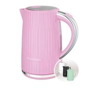 Russell Hobbs Hervidor de Agua Eléctrico, para agua caliente, té o café, 1,7 l, tapa de apertura por presión, filtro extraíble y lavable, detalles cromados, rosa, 2400 W, Eden 27362-70