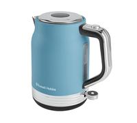 Russell Hobbs - Hervidor eléctrico (1,7 L, 2400 W] Hanley (diseño vintage azul, acero inoxidable, ahorro de energía, tapa con botón pulsador, medidor de nivel de agua, base 360 °, almacenamiento del
