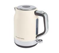 Russell Hobbs - Hervidor eléctrico (1,7 L, 2400 W] Hanley (diseño vintage jazmín, acero inoxidable, ahorro de energía, tapa con botón pulsador, nivel de agua, base 360°, almacenamiento del cable