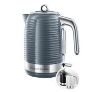 Russell Hobbs Inspire - Hervidor de agua (eléctrico, 1.7 litros, acero inox, 2400 W, detalles cromados, gris), 24363-70