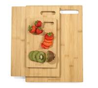Russell Hobbs Juego de 3 tablas de cortar de bambú - Certificadas FSC® 25, 36 y 40 cm Tablas con acabado en aceite, duraderas para preparar y servir, para trinchar carne, cortar verduras, quesos y pan