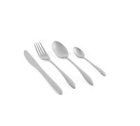 Russell Hobbs RH02221EU7 Cologne 16 Piece Cubertería Cubertería Juego, 18/0 Tabletas de acero inoxidable para 4 lugares, 50 años de garantía, incluye Cuchillo/Fork/Postre Cuchara/cucharadita