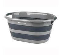 Russell Hobbs LA053879GRYEU Cesta de lavandería plegable, 27L, de almacenamiento, silicona/plástico, asas ergonómicas, cesta de lavado, negro/gris