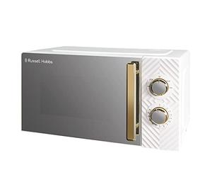 Russell Hobbs - Microondas manual de 17 litros y 700 W, color blanco, con diseño de ranura, 5 niveles de potencia, temporizador integrado y función de descongelación, fácil de limpiar RHMM723