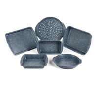 Russell Hobbs Nightfall Stone Juego de 6 bandejas de horno, antiadherente, mármol azul