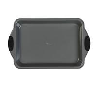 Russell Hobbs Pearlised Lata para asar de 40 cm - Bandeja de horno antiadherente con mangos de silicona de fácil agarre, Asador de bandeja para hornear profunda, Lata de carne asada/papas, gris