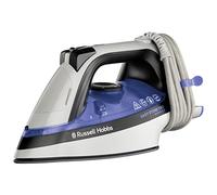Russell Hobbs Plancha de Ropa Easy Store PRO, Cable Enrollable en Base para Guardar, 2400 W, Suela Cerámica Antiadherente, Golpe Vapor 180 g, Vapor Vertical, Función AutoLimpieza, 26730-56