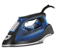Russell Hobbs Plancha de Ropa Impact Iron - 2400 W, Suela de Cerámica, Planchado Seco, Golpe Vapor 160g, Antical, Antigoteo, Función Autolimpieza, Resistente a Caídas, Negro y Azul - 24650-56