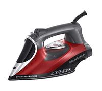 Russell Hobbs Plancha de Ropa One Temp - 2600 W, Suela de Cerámica con Turmalina, Tecnología One Temperature, Golpe Vapor 210g, Antical, Antigoteo, Función Autolimpieza, Rojo y Negro - 25090-56