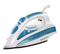 Russell Hobbs Plancha de Ropa Steam Glide Professional - 2600 W, Suela de Cerámica, Antideslizante, Planchado Seco, Golpe Vapor 210g, Vapor Continuo 70g, Función Autolimpieza, Blanco y Azul - 20562-56