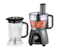 Russell Hobbs Procesador de alimentos, batidora/picadora/molinillo/cortador de verduras en rodajas, con jarra, amasa, cortar en rodajas, pica y ralla, 900 W max, Desire Matte Charcoal 27111-56