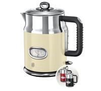 Russell Hobbs Retro - Hervidor de Agua Eléctrico (2400 W, 1,7l, Acero Inoxidable, Crema) - ref. 21672-70