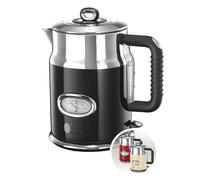 Russell Hobbs Retro - Hervidor de Agua Eléctrico (2400 W, 1,7l, Acero Inoxidable, Negro) - ref. 21671-70