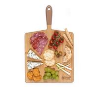 Russell Hobbs RH01692GEU7 Tabla De Cortar De Bambú Con Una Asa Dorada, Ideal Para Charcuteria, Utensilio De Cocina Duradera, Servir, Picar o Preparar Carnes, Queso Y Galletas, Madera Acabado En Aceite