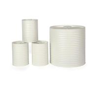 Russell Hobbs RH03270CEU7 Ribbed Juego de encimera de 4 piezas - juego de 3 recipientes de almacenamiento de cocina y bandeja de pan, té, café y azúcar, acero duradero, fácil de limpiar, crema