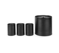 Russell Hobbs RH03270EU7 Ribbed Juego de encimera de 4 piezas - juego de 3 recipientes de almacenamiento de cocina y panera, té, café y azúcar, acero duradero, fácil de limpiar, negro