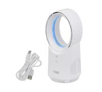 Russell Hobbs RHBLDLUSB25 - Ventilador de escritorio inalámbrico silencioso sin aspas con iluminación ambiental, recargable por USB, batería de 2 horas, 3 ajustes de velocidad, ventilador eléctrico