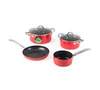 Russell Hobbs Riviera Batería de cocina 4 piezas, antiadherente cerámica | Aluminio prensado, recubrimiento cerámico sin PFAS, apto para inducción, horno hasta 220 °C, sartén 24 cm, cazo 16 cm, 20/24