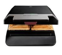 Russell Hobbs Sandwichera, Revestimiento Antiadherente, Fácil Limpieza, Calentamiento Rápido, Indicador Luminoso, 750 W, Acero Inoxidable y Negro, 26800-56
