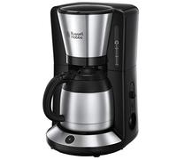 Russell Hobbs Textures Plus - Cafetera de goteo (jarra para 8 tazas grandes o 12 tazas pequeñas, Inox, 975 W, gris) - ref. 24020-56