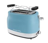 Russell Hobbs Tostadora de 2 Rebanadas [900W] Hanley Retro Azul (Vintage, Ranuras Anchas, 6 Niveles Toastado, Detalles Pulidos, Calientapanecillos, Recogemigas, Función Levantar y Ver) 28651-56