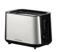 Russell Hobbs Tostadora de 2 rebanadas (ranuras extra anchas, 6 niveles de dorado, función de elevación alta, congelado, recalentamiento y cancelación, elevación y mirada, bandeja extraíble para migas