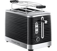 Russell Hobbs Tostadora Inspire, 2 Ranuras Cortas y Anchas, Tostador para 2 Rebanadas, Bandeja Recogemigas, Calientapanecillos, Función Cancelar y Descongelar, Plástico Texturizado, Negro, 24371-56