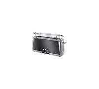 Russell Hobbs Tostadora Luna Moonlight Grey - 1 Ranura Larga y Ancha, Tostador para 2 Rebanadas, Bandeja Recogemigas, Calientapanecillos, Función Cancelar y Descongelar, Inox. y Gris - 23251-56