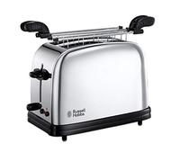 Russell Hobbs Tostadora Victory - 2 Rejillas para Sándwiches, 2 Ranuras Cortas y Anchas, Tostador para 2 Rebanadas, Bandeja Recogemigas, Función Cancelar y Descongelar, Acero Inox., Plata - 23310-57