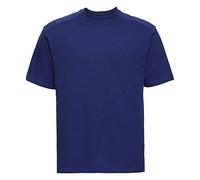 RUSSELL Hombres Ropa de Trabajo Camiseta - Corto Mangas Casual Vestir Verano tee - Azul Real Brillante (XS)